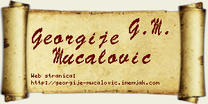 Georgije Mučalović vizit kartica